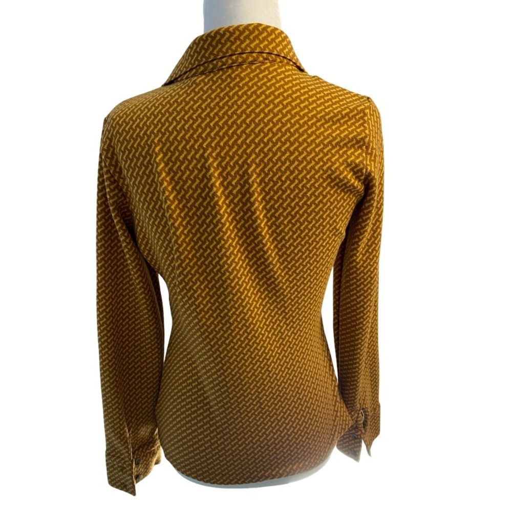 KOTON Buttoned Detailed Patterned Shirt Size M Mustard - Picture 11 of 17
